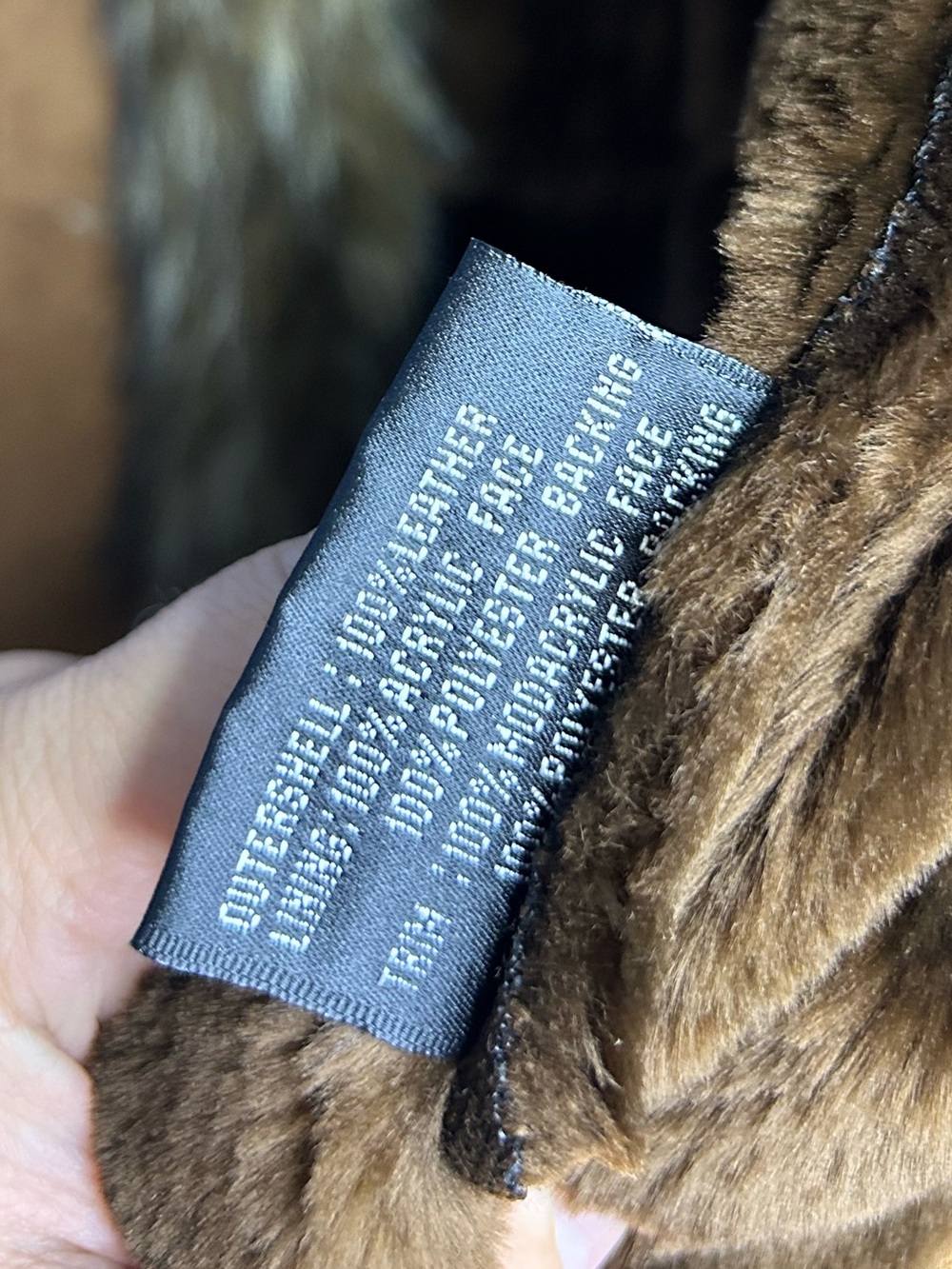 Wilsons Leather Vintage Y2K 90's Pennylane Tan Vegan Fur Lined Jacket Large - Picture 8 of 10